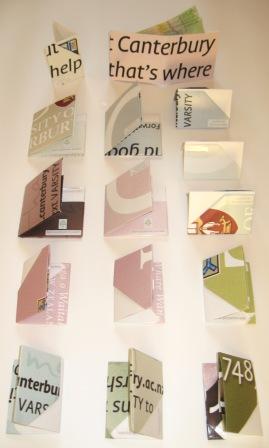 University of Canterbury posters recycled into walllets and card holders by recycled.co.nz to raise earthquake repair funds.